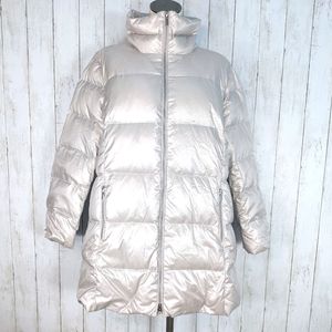 Lands' End Plus Size Silver 90% Down Puffer Coat